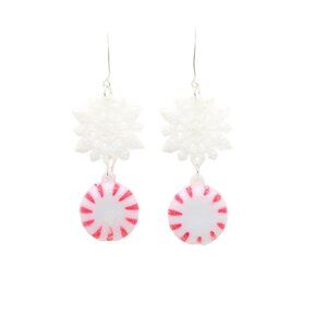 Peppermint Snow Earrings